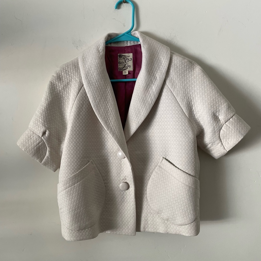 JULLE Short Sleeve Women Blazer Size L